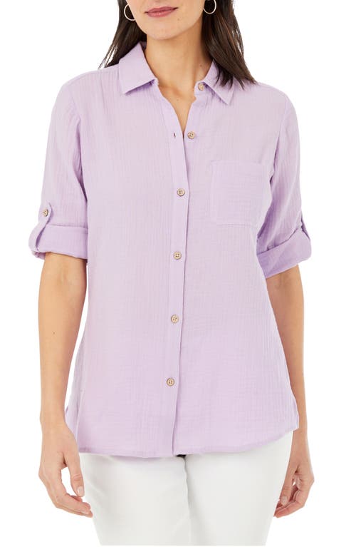 Foxcroft Tamara Gauze Button-Up Shirt at Nordstrom,