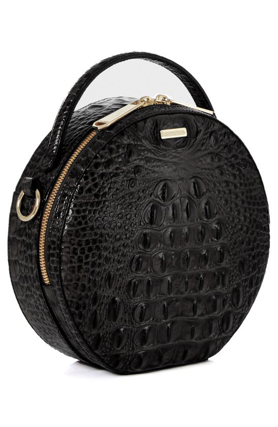 Shop Brahmin Lane Croc Embossed Leather Crossbody Bag In Black