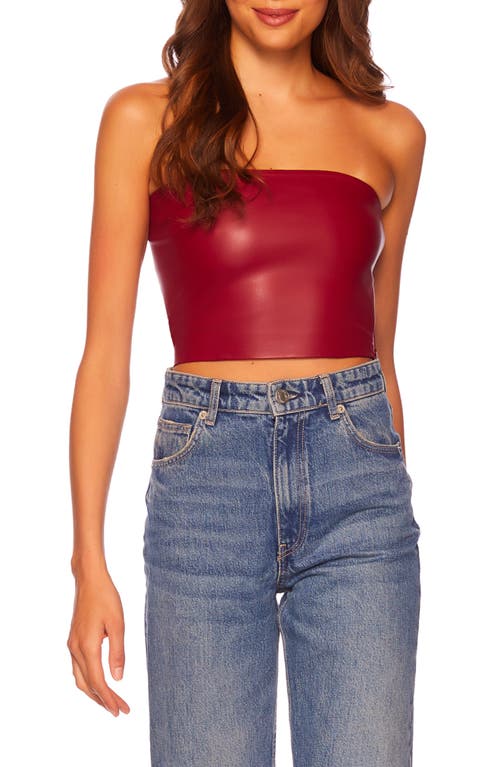 Susana Monaco Faux Leather Crop Tube Top in Berries