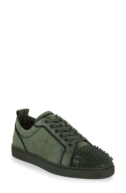 Shop Christian Louboutin Louis Junior Spikes Orlato Suede Sneaker In Tennessee/tennessee