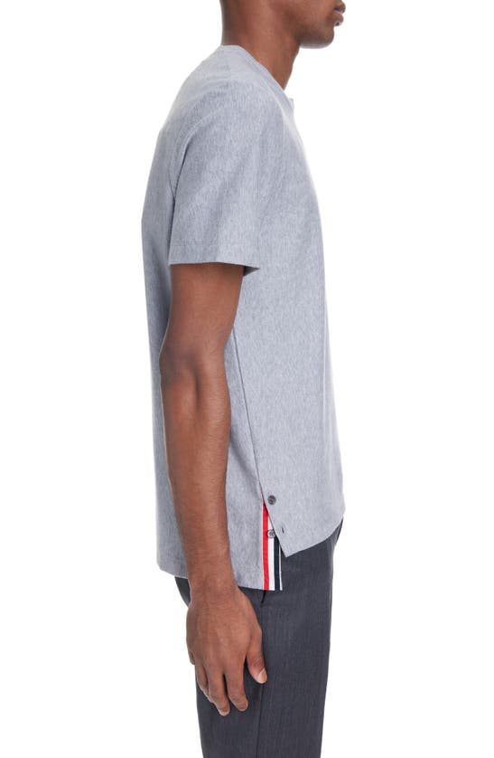 Thom Browne Grey Rwb Stripe-print Cotton T-shirt In Medium Grey
