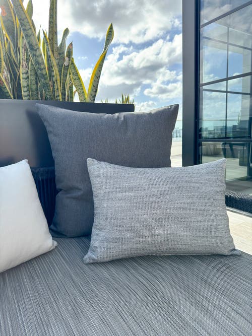 Shop Anaya Seaside Smooth Indoor Outdoor Pillow In Grey