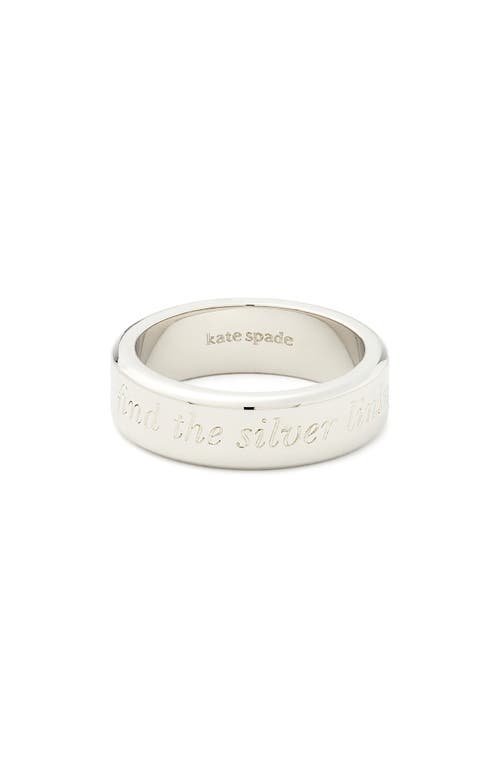 Shop Kate Spade New York Engraved Ring In Silver