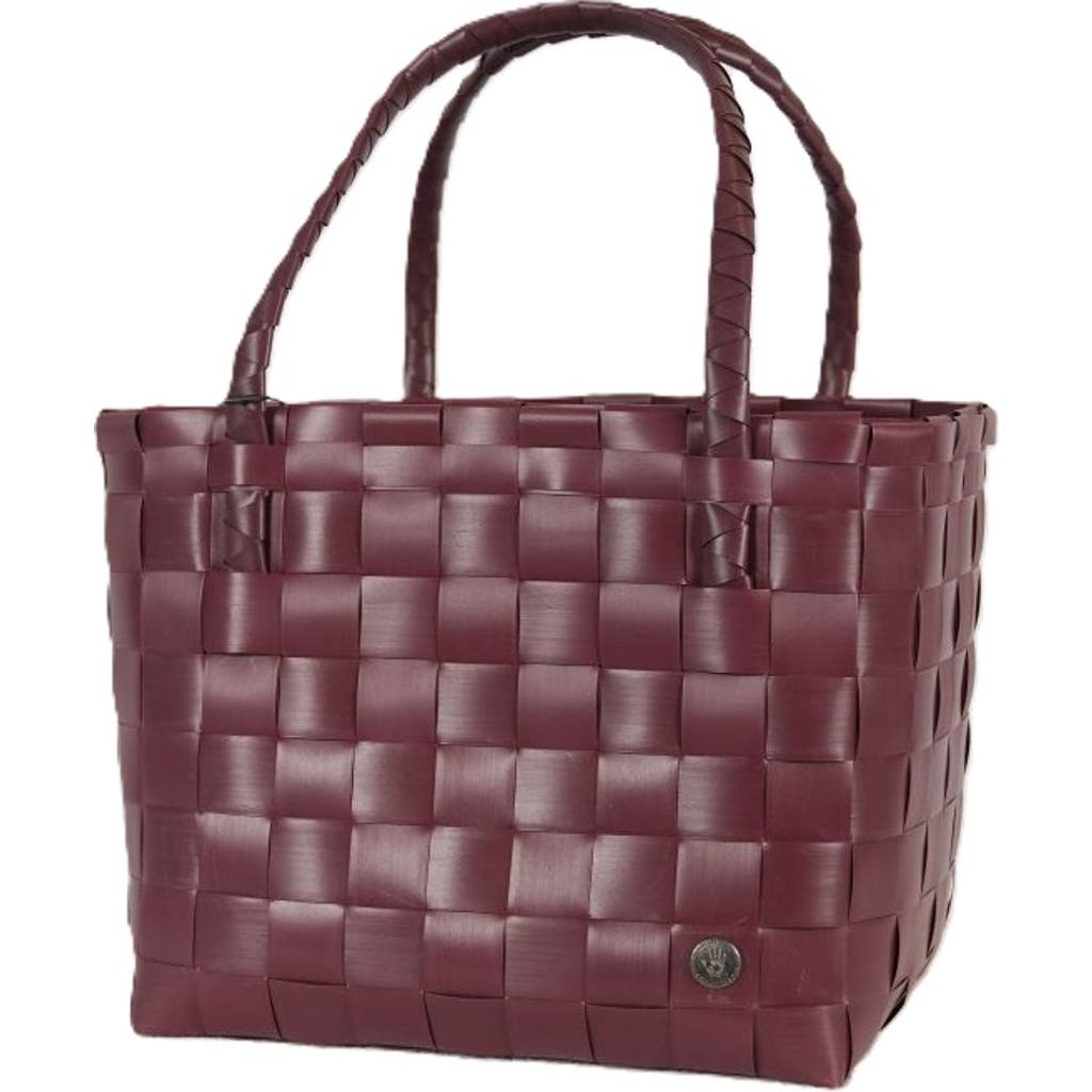 Shop Handed By Paris Recycled Plastic Tote Bag In Wineberry Red