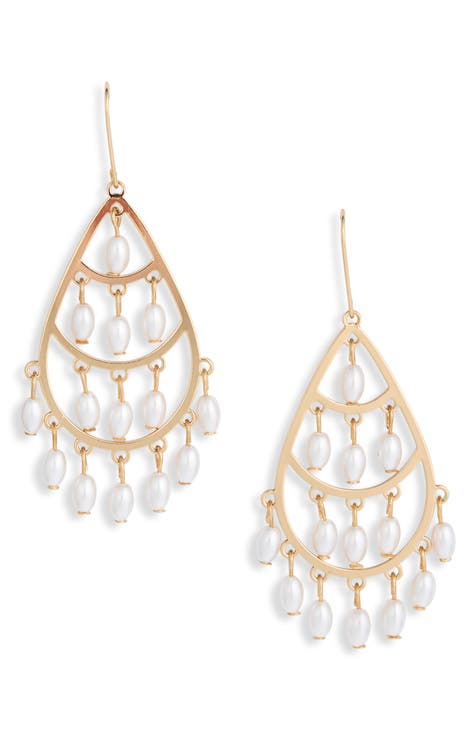 Imitation Pearl Drop Earrings