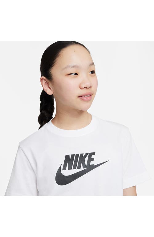 Shop Nike Kids' Sportswear Cotton Logo T-shirt In White/black