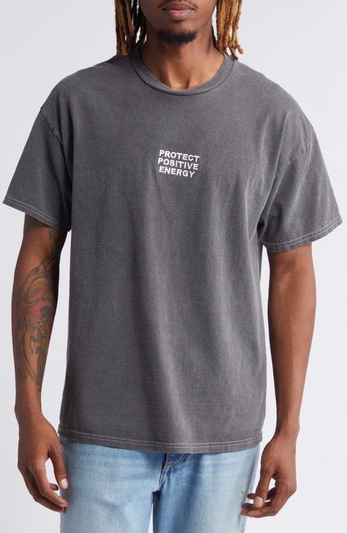Protect Positive Energy Embroidered T-Shirt in Charcoal