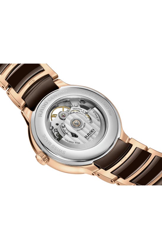 Shop Rado Centrix Open Heart Bracelet Watch, 39mm In Brown