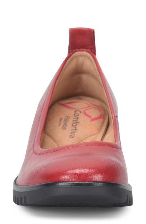 Comfortiva Dillon Wedge Pump In Cherry Red