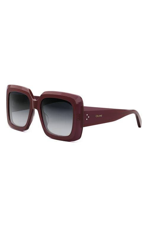 Shop Celine Bold 3 Dots Square Sunglasses In Shiny Bordeaux/smoke