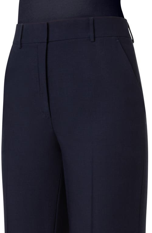 Akris Florine Straight Leg Wool Pants In Navy