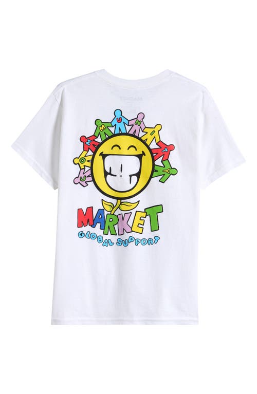 Shop Market Kids' Smiley Global Support Cotton Graphic T-shirt In White