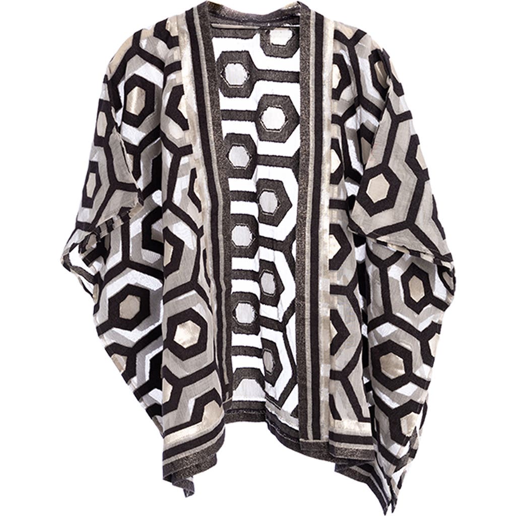Saachi Geo Poncho In Black
