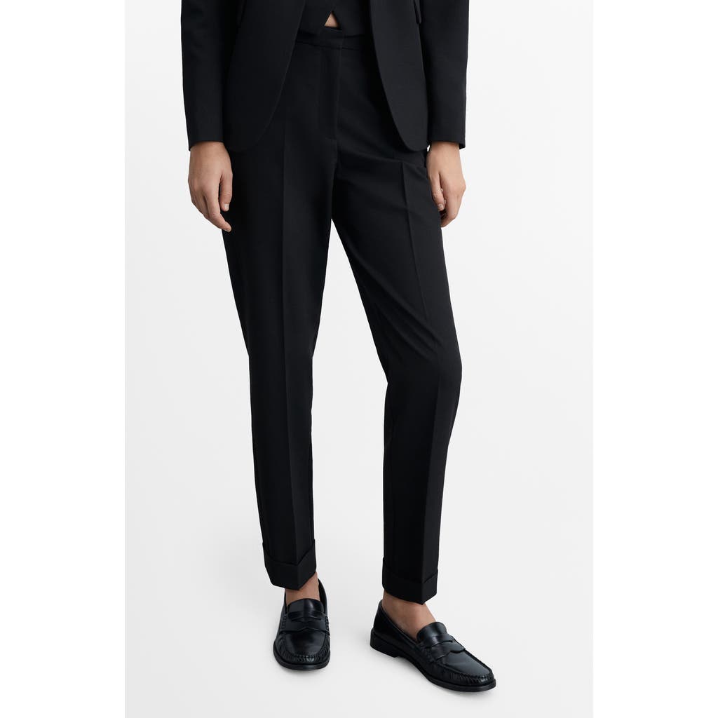 Mango - Pantalon Droit Costume Noir - 46 - Femme In Black