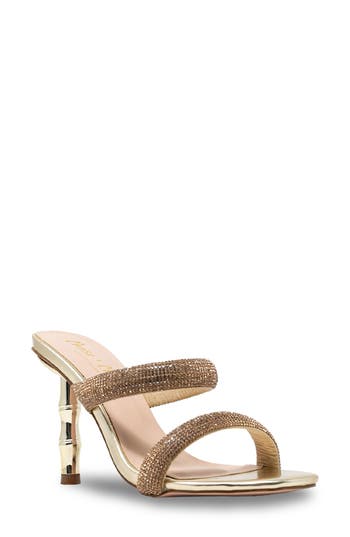 Chase & Chloe Chase And Chloe Slip-on Slide Sandal In Gold Metallic