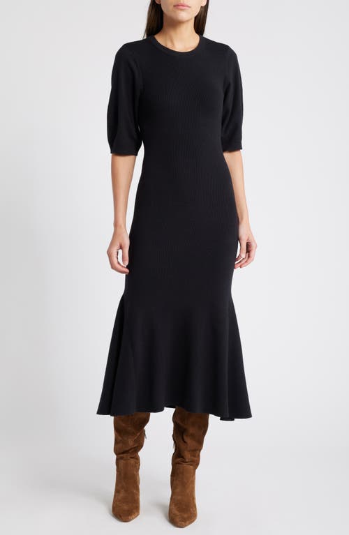 Shop Treasure & Bond Pima Cotton Blend Sweater Dress In Black