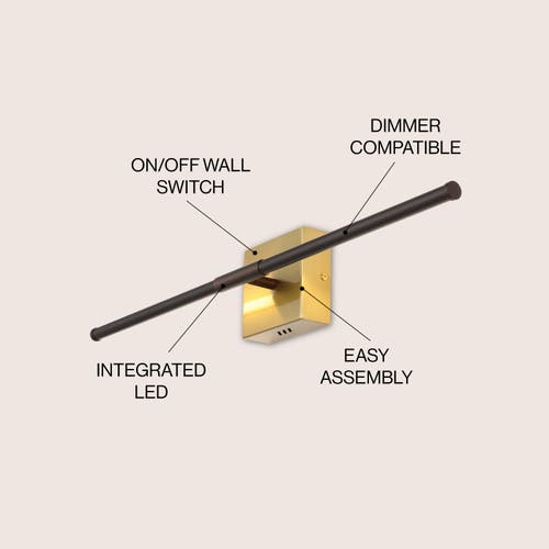 Jonathan Y Makena Modern Minimalist Dimmable Integrated Led Metal Wall Sconce In Bronze/copper