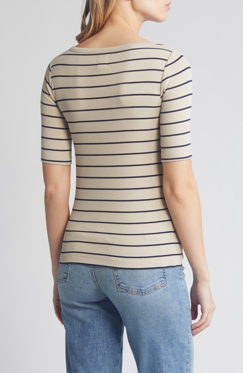 NIC+ZOE Wide Stripe Cotton Blend Top, Alternate, color,