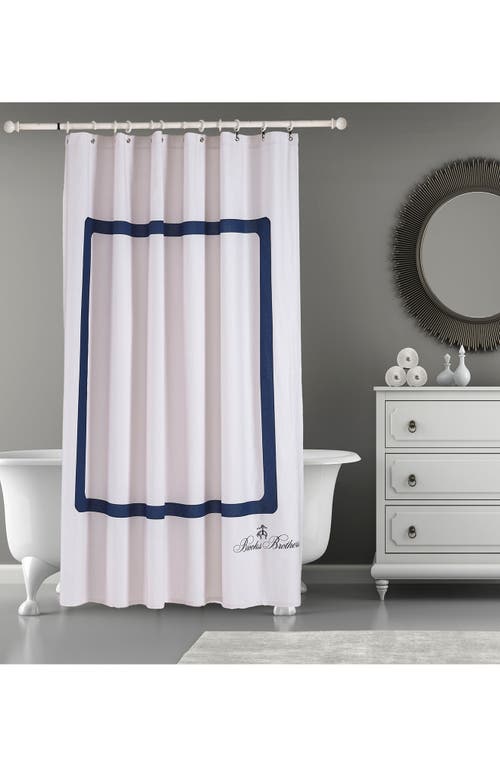 Shop Brooks Brothers Contrast Frame Shower Curtain In Silver