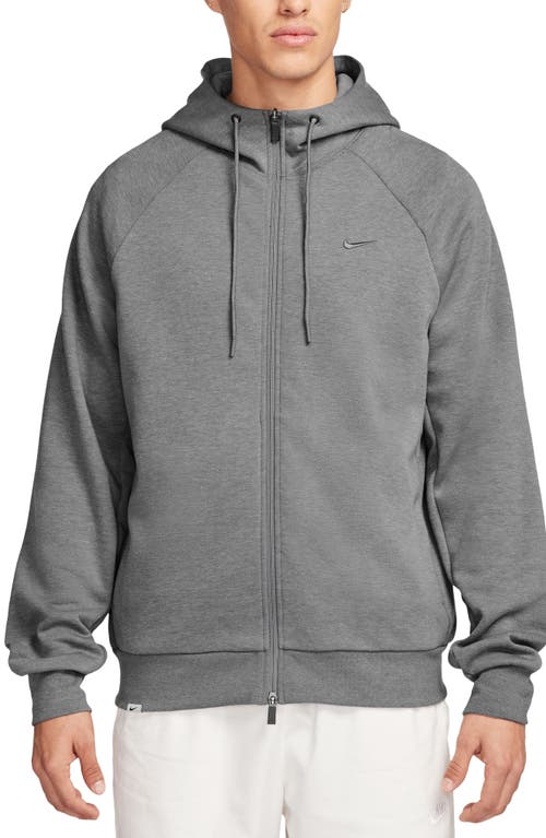 Shop Nike Primary Dri-fit Full Zip Hoodie In Cool Grey/heather