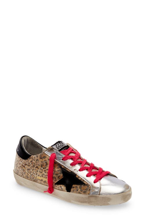 Golden Goose Super-Star Leopard Print Sneaker in Beige Leo/Silver/Black at Nordstrom, Size 7Us