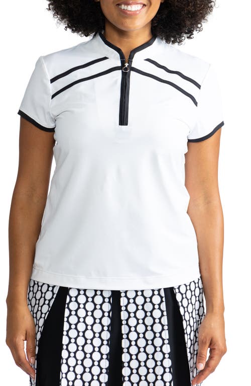 KINONA Gimme Putt Short Sleeve UPF 50+ Golf Top in White/Black