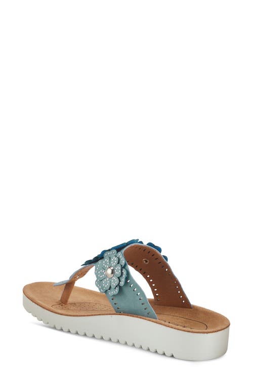 Flexus By Spring Step Bayview Floral Appliquè Sandal In Sky Blue