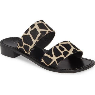 Coconuts By Matisse Limelight Genuine Calf Hair Slide Sandal, Black