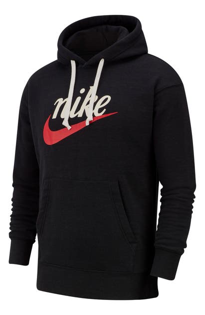 Nike Heritage Graphic Logo Hooded Sweatshirt In Black/ Heather | ModeSens