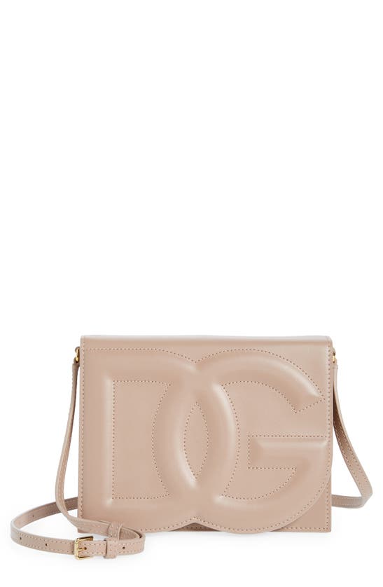 Dolce & Gabbana Dg Logo Flap Leather Crossbody Bag In Cipria | ModeSens