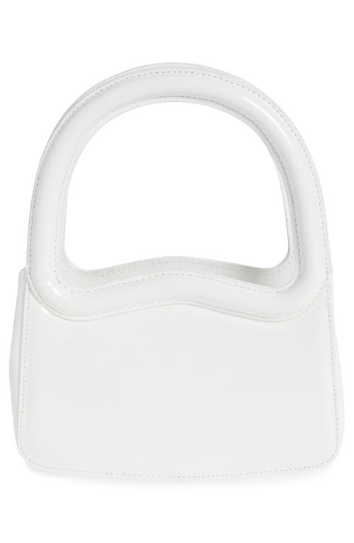 Shop Reformation Mini Luciana Frame Handle Bag In White Patent