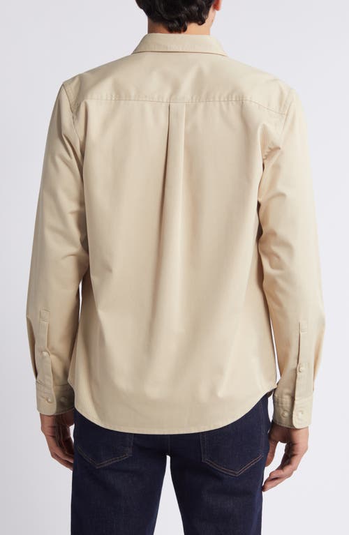 Hugo Boss Oversize-fit Shirt In Cotton Twill With Logo Label In Open Beige