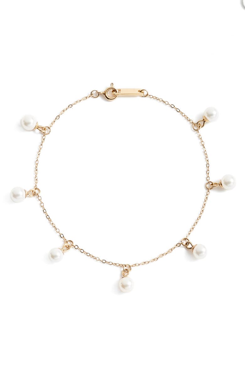 Knotty Imitation Pearl Charm Bracelet | Nordstrom