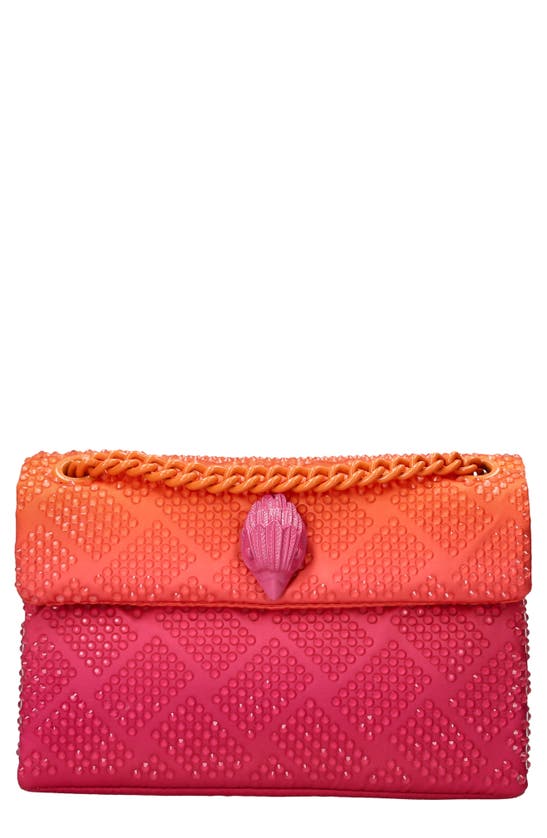 Kurt Geiger Mini Kensington Embellished Fabric Convertible Crossbody Bag In Open Pink