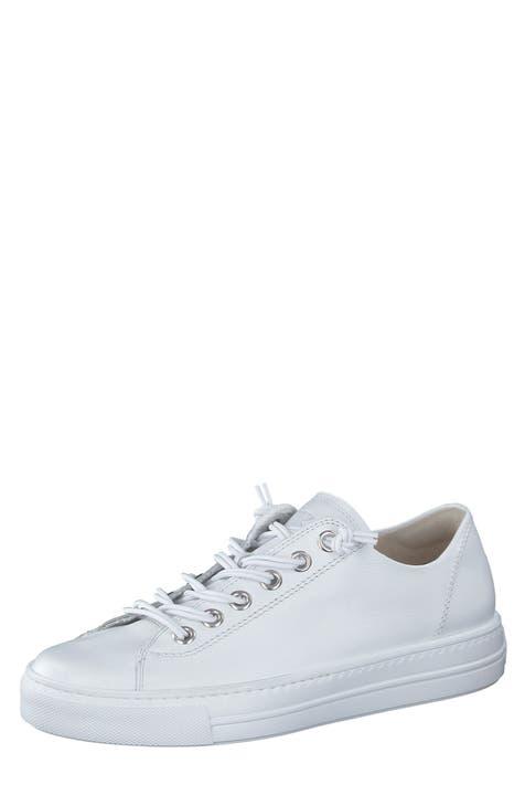 Paul Green 4946-00 White Leather Womens Lace Up Platform Trainers