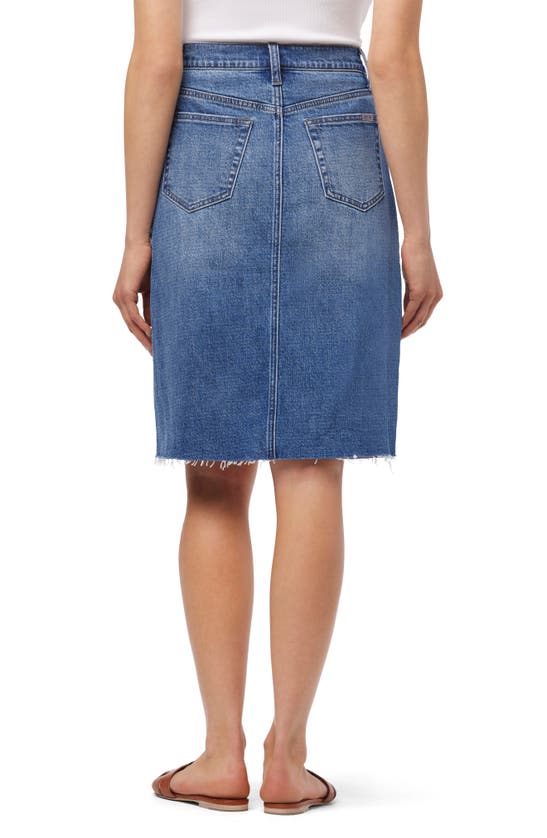 Shop Joe's High Rise Denim Midi Skirt In Violet