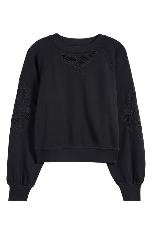 PAIGE PAIGE YOLANTHE EMBROIDERED DETAIL COTTON SWEATSHIRT 