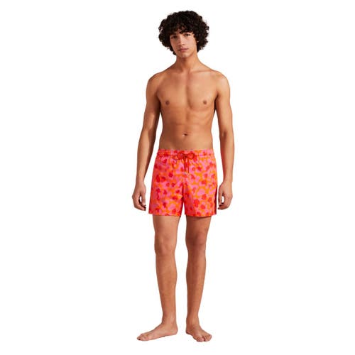 Shop Vilebrequin New Leopard Stretch Swim Trunks In Abricot