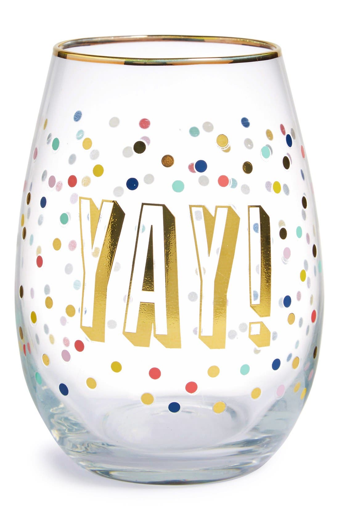 Slant Collections 'Yay!' Stemless Wine Glass Nordstrom