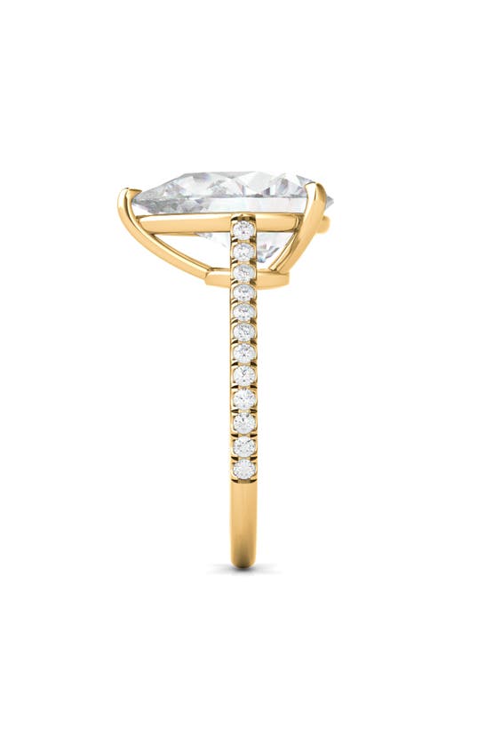 Hautecarat Everyday By Pear Cut & Pavé Lab Created Diamond 18k Gold Ring In 18k Yellow Gold