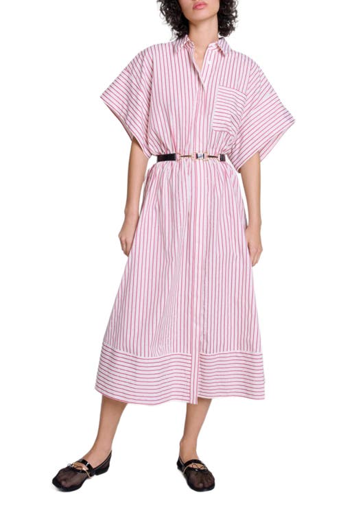 Shop Maje Striped And Rhinestone Maxi Dress In Red Rhinestone Stripe