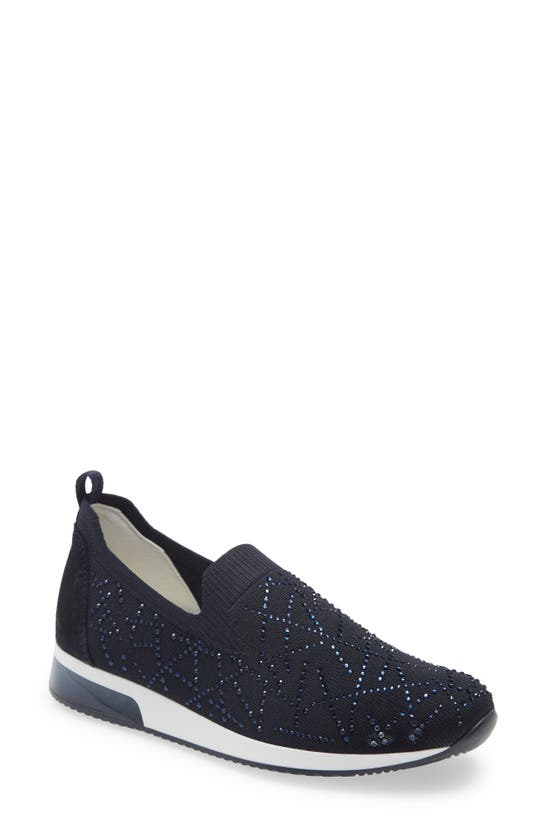 Lavras Slip-on Sneaker In Blue Woven Stretch/ Stones