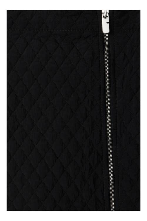 Shop Burberry Quilted Nylon Mini Skirt In Black