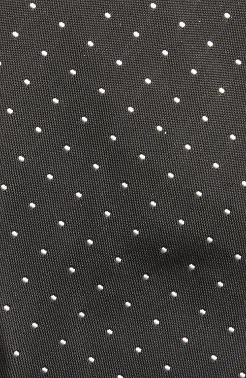 Ralph Lauren Purple Label Pin Dot Silk Peau De Soie Tie In Black