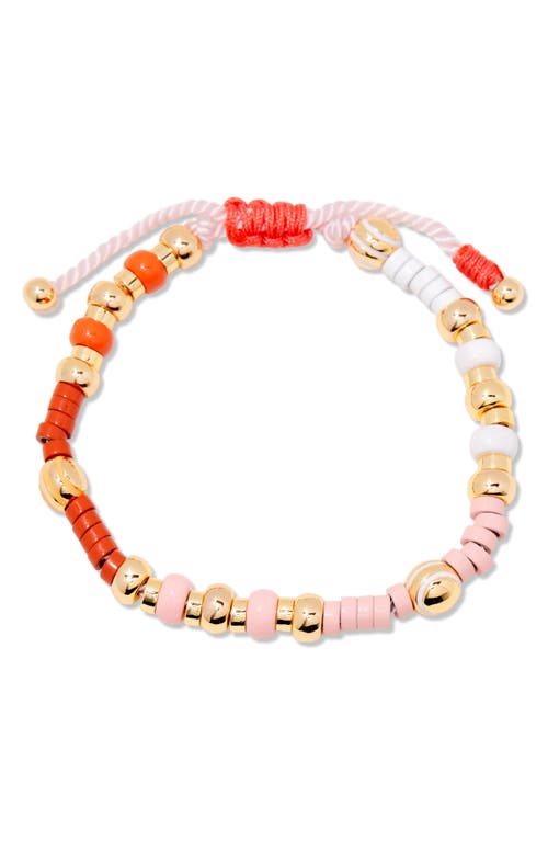 Brook and York Cove Beaded Bracelet in Gold/Pink 