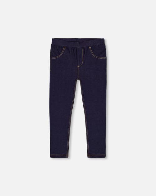 Deux Par Deux Little Girl's Dark Blue Denim Jeggings In Navy Denim