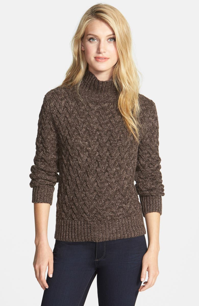 Vince Camuto Mock Neck Cable Textured Sweater (Regular & Petite ...