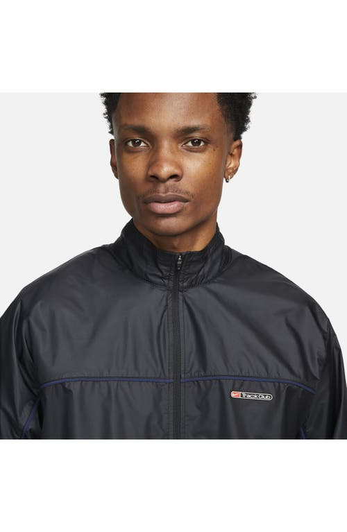 Shop Nike Storm-fit Track Club Woven Running Jacket In Black/midnight Navy/white