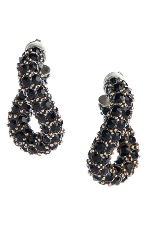 Isabel Marant Funky Ring Crystal Hoop Earrings in Black/Silver at Nordstrom