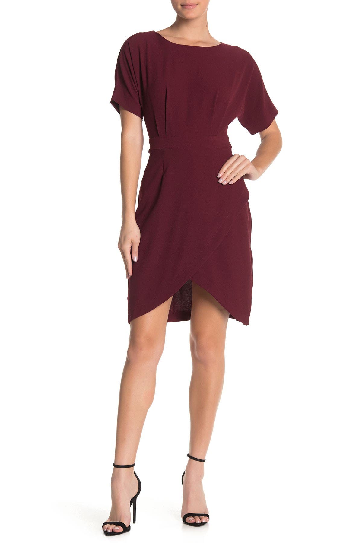wrap cocktail dresses with sleeves